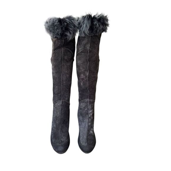 Ugg Collection Donata/brown Shearling High Heel Boots Size 7 made in Italy - Picture 4 of 11